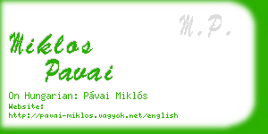 miklos pavai business card