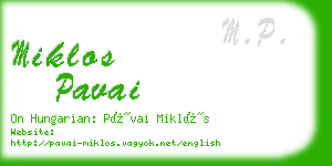 miklos pavai business card